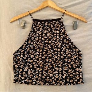 black floral shift tank